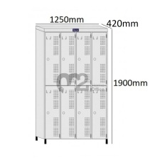 Roupeiro Para Vestiário RGRSP-8 Sobreposto com 8 Portas - com PITÃO - RCH